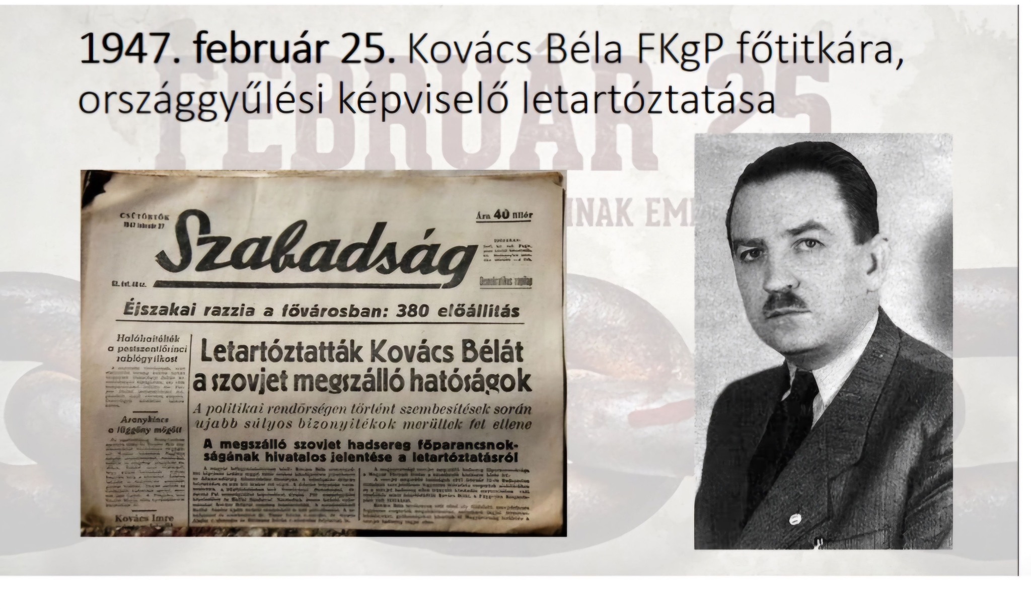 2025. február 25. – Kommunizmus áldozatainak emléknapja